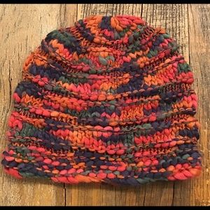 Orange Multi Knitted Stretch Beanie